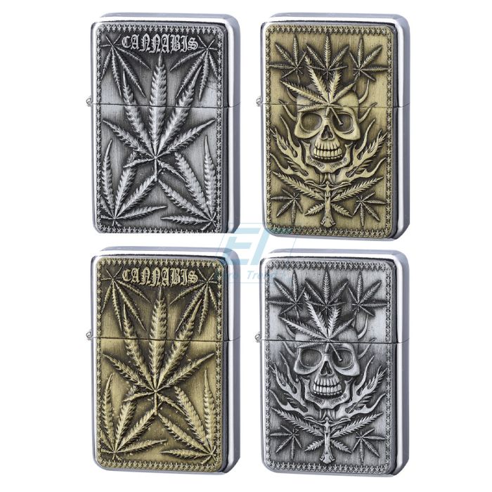 Benzinfeuerzeug " Leaves " Champ