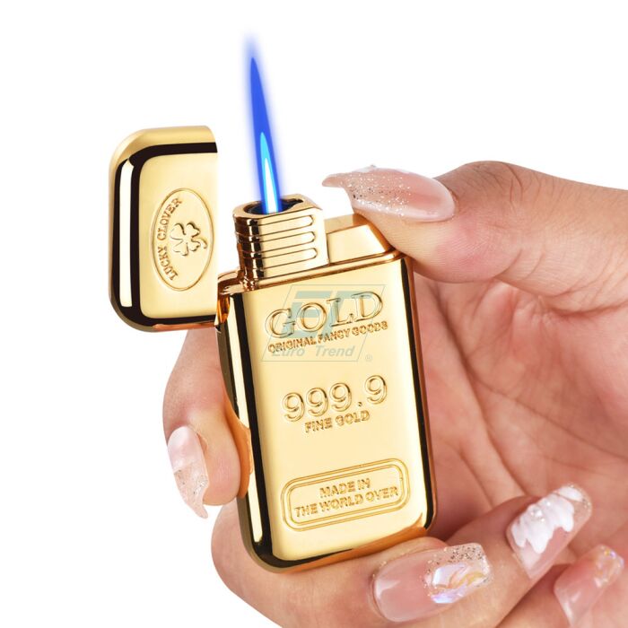 Feuerzeug mit Jetflame als Goldbarren Deko Champ