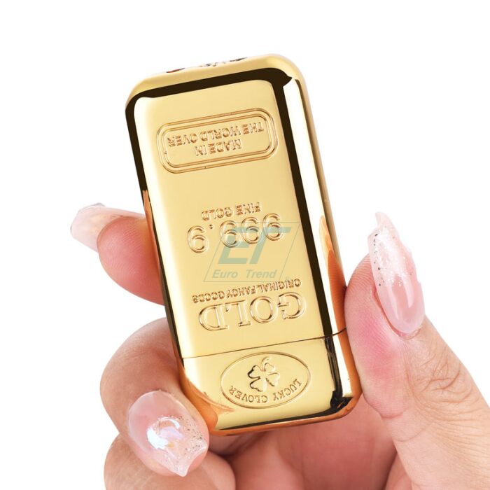 Feuerzeug mit Jetflame als Goldbarren Deko Champ