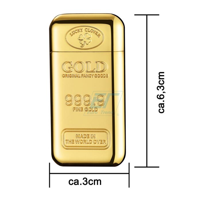 Feuerzeug mit Jetflame als Goldbarren Deko Champ