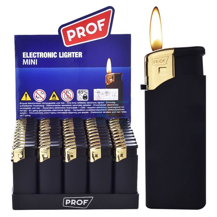 Feuerzeug Prof " mini Black Rubber "