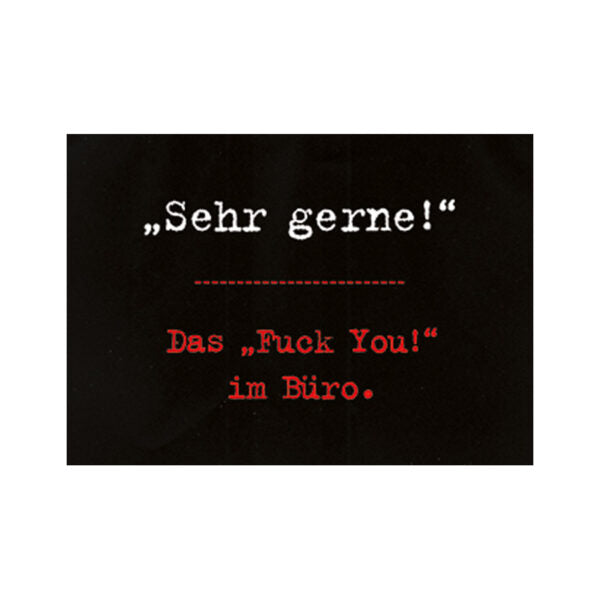 Postkarte Das Fuck You im Büro