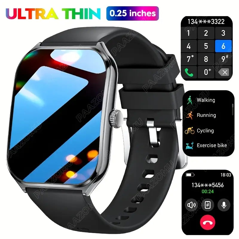 Ultra-Dünne 4.98cm AMOLED Smartwatch, mit HD-Auflösung, Silikonarmband
