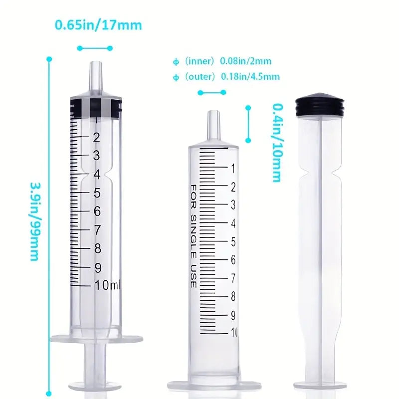 5 Stück 10ml/cc Plastikspritze Mit Nadel 18g