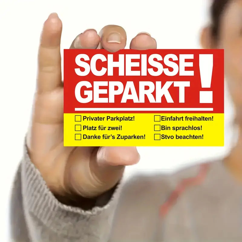 Parkhinweis-Scheisse Geparkt in deutscher Sprache, Papiermaterial, 10er Pack