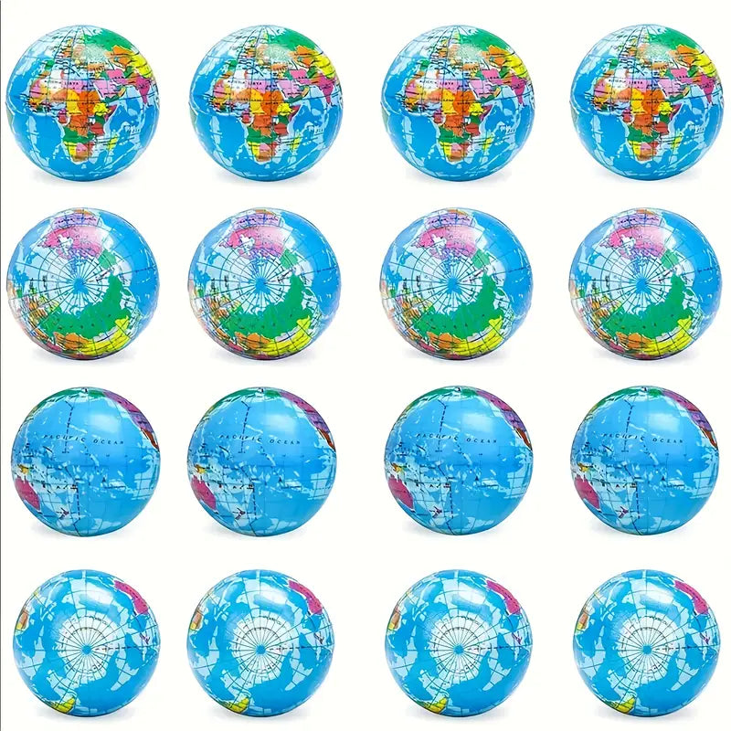 12er Set Weltkugelbälle aus Kunststoff, 6.35 für Kinder oder Hunde