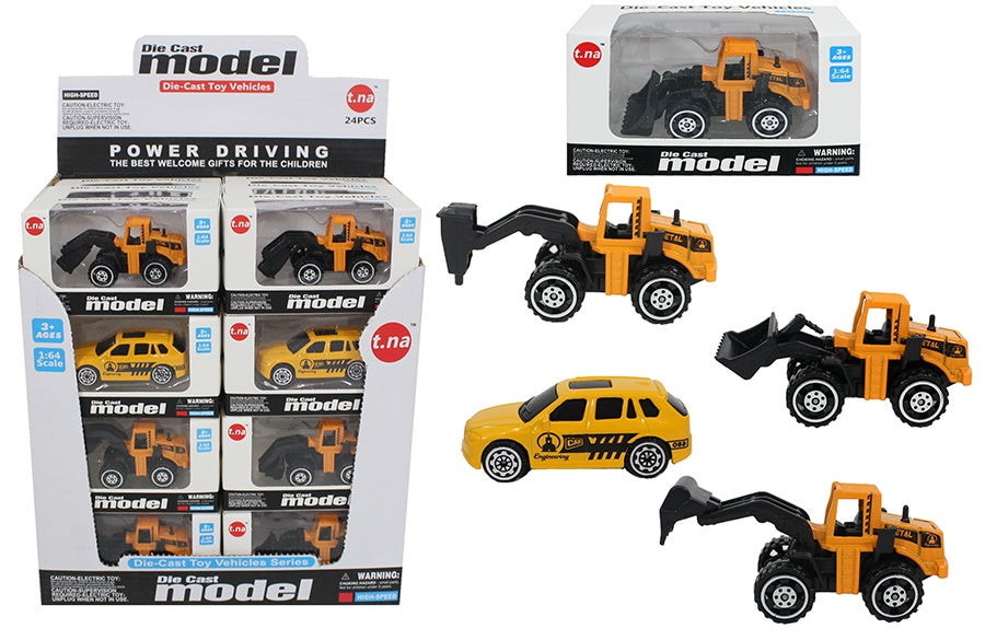 Baufahrzeug METALL 4-fach sortiert, in Box ca 10x5,5x4 cm