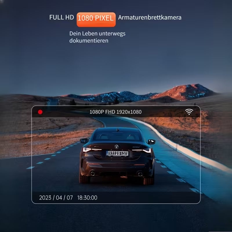 Front-Dashcam, 1080P WiFi-Dashcam, Parküberwachung, Nachtsicht