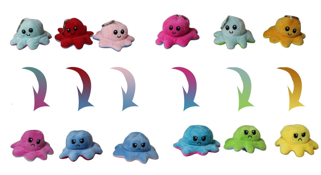 Oktopus umkrempelbar Wendetier Flip 6 fach sortiert ca 10cm