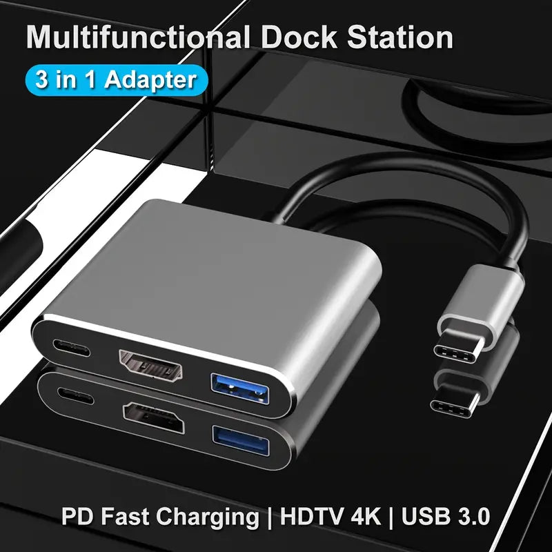 USB-C zu HDTV-Multiport-Adapter, Typ-C-Hub Thunderbolt 3 zu HDTV 4K-Ausgang
