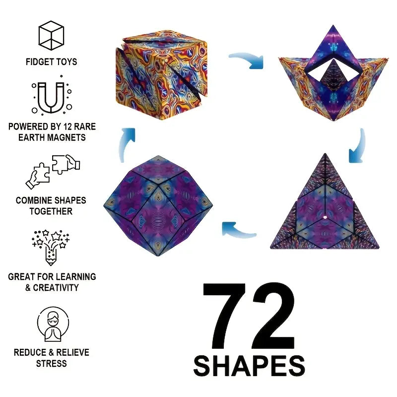 Shashibo Cubes - Magnetischer 3D Zauberwürfel Geometrie Vertikal