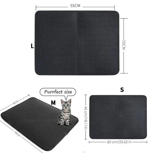 Katzenstreumatte Hohe Elastizität EVA Faltbare Wabensieb-Hygienetiermatte 40x50cm