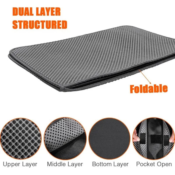 Katzenstreumatte Hohe Elastizität EVA Faltbare Wabensieb-Hygienetiermatte 40x50cm