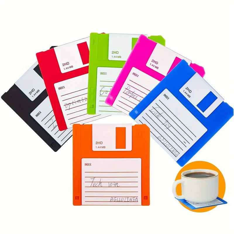 Silikon-Untersetzer-Set im Computer Disketten Design 💾