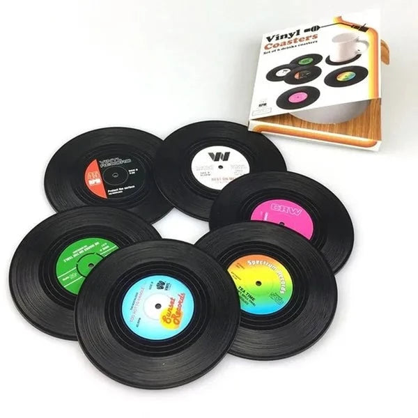 Vinyl-Schallplatten-Tischsets Getränkeuntersetzer 6er Set