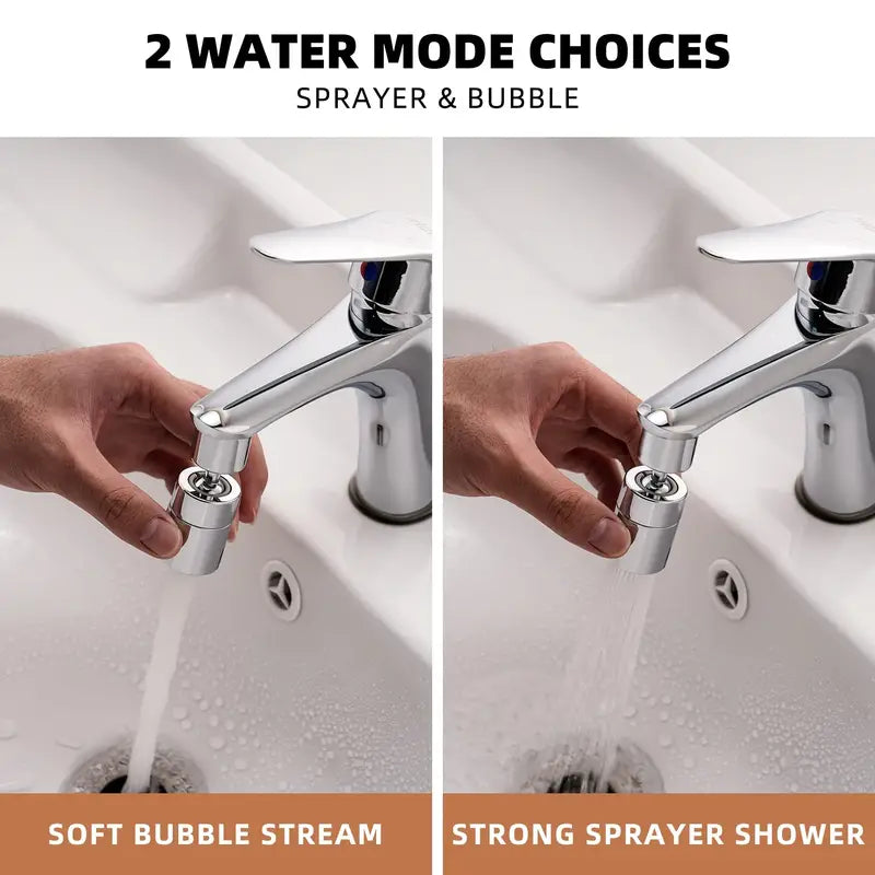 Wasserhahn Adapter 720 Grad drehbar mit zwei Geschwindigkeitsstufen