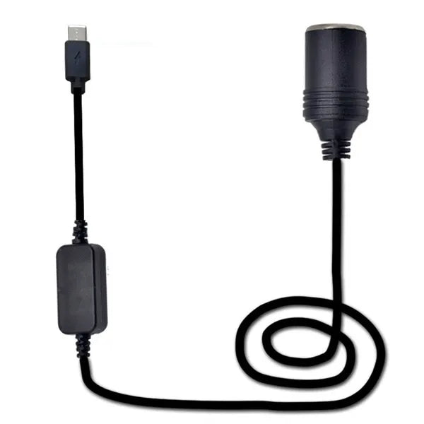 USB-C PD Typ-C Stecker auf 12V Zigarettenanzünderbuchse 30cm