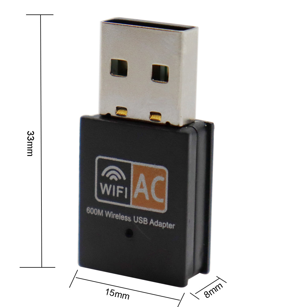 600Mbps 2,4 GHz + 5GHz Dual Band USB Wifi Adapter