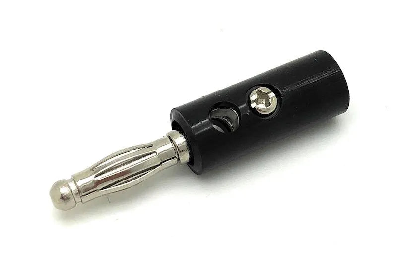 Bananenstecker, 4 mm, mit Querloch, schwarz