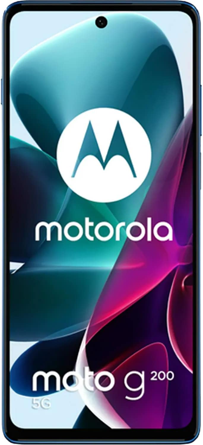 Motorola Moto G200 5G 128GB Handy, blau, Stellar Blue, Android 12, Dual-SIM Ocassion