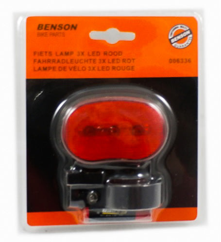 Benson Fahrradlampe mit 3 LED weiss oder rot inkl. Batterien