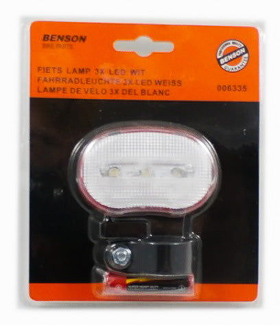 Benson Fahrradlampe mit 3 LED weiss oder rot inkl. Batterien