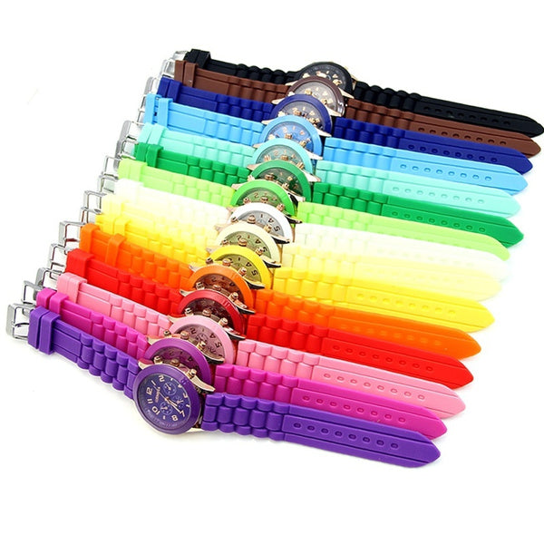 Geneva Quartz Watch Armbanduhr mit Silikonband