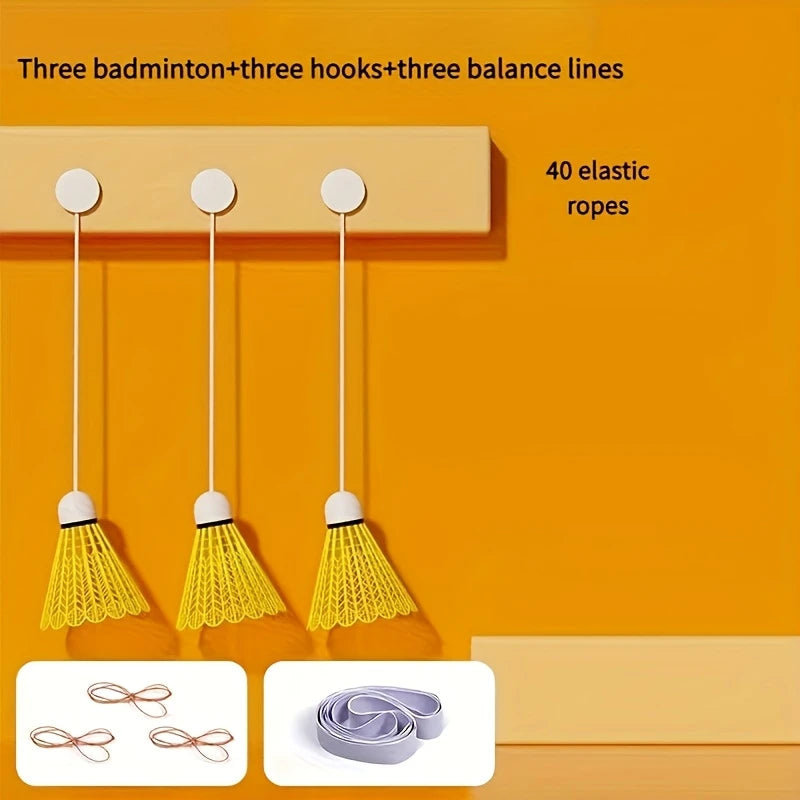 3-teiliges Indoor-Badminton-Trainingsset, Strapazierfähige Nylon-Federbälle