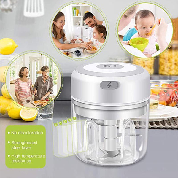 Elektrischer Zwiebel, Gemüse Hacker 250ml mit USB Weiss