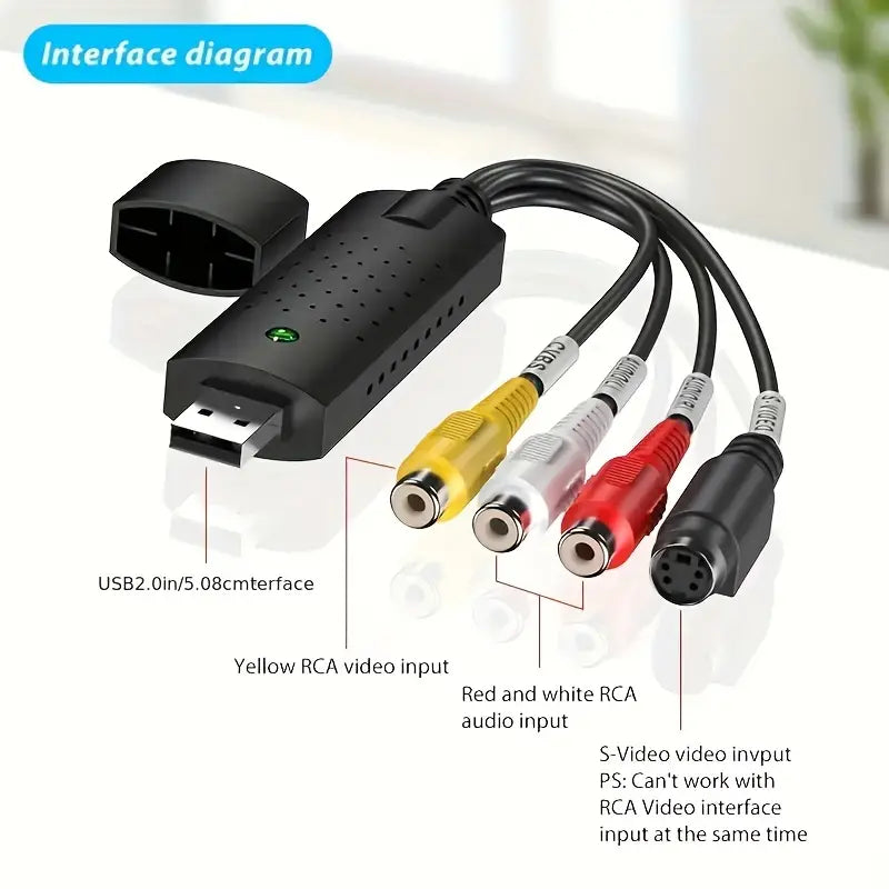 Video Audio Grabber VHS VCR USB Video Capture Card Zu DVD Konverter