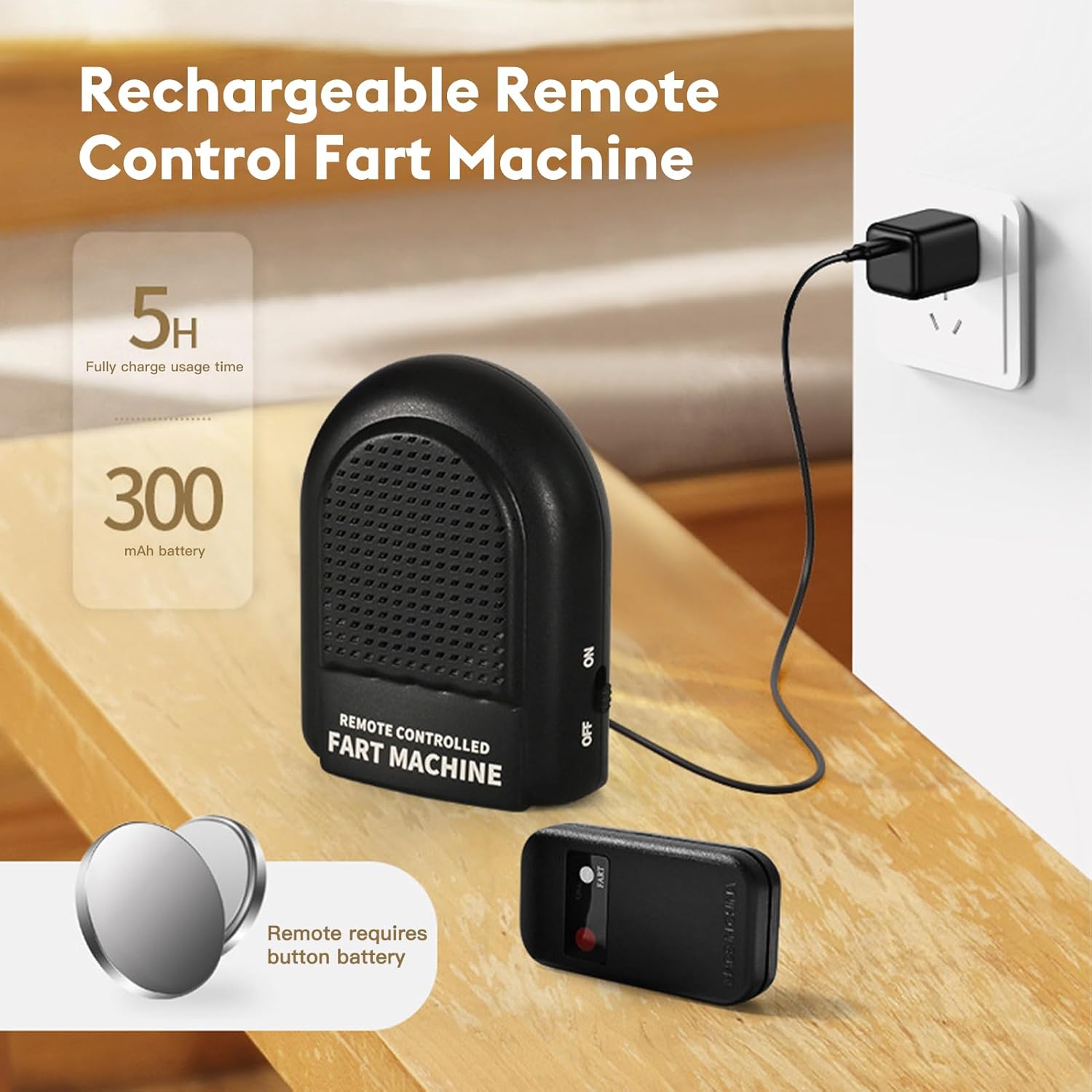 Furzmaschine mit Fernbedienung 6 Soundeffekten - Scherzartikel