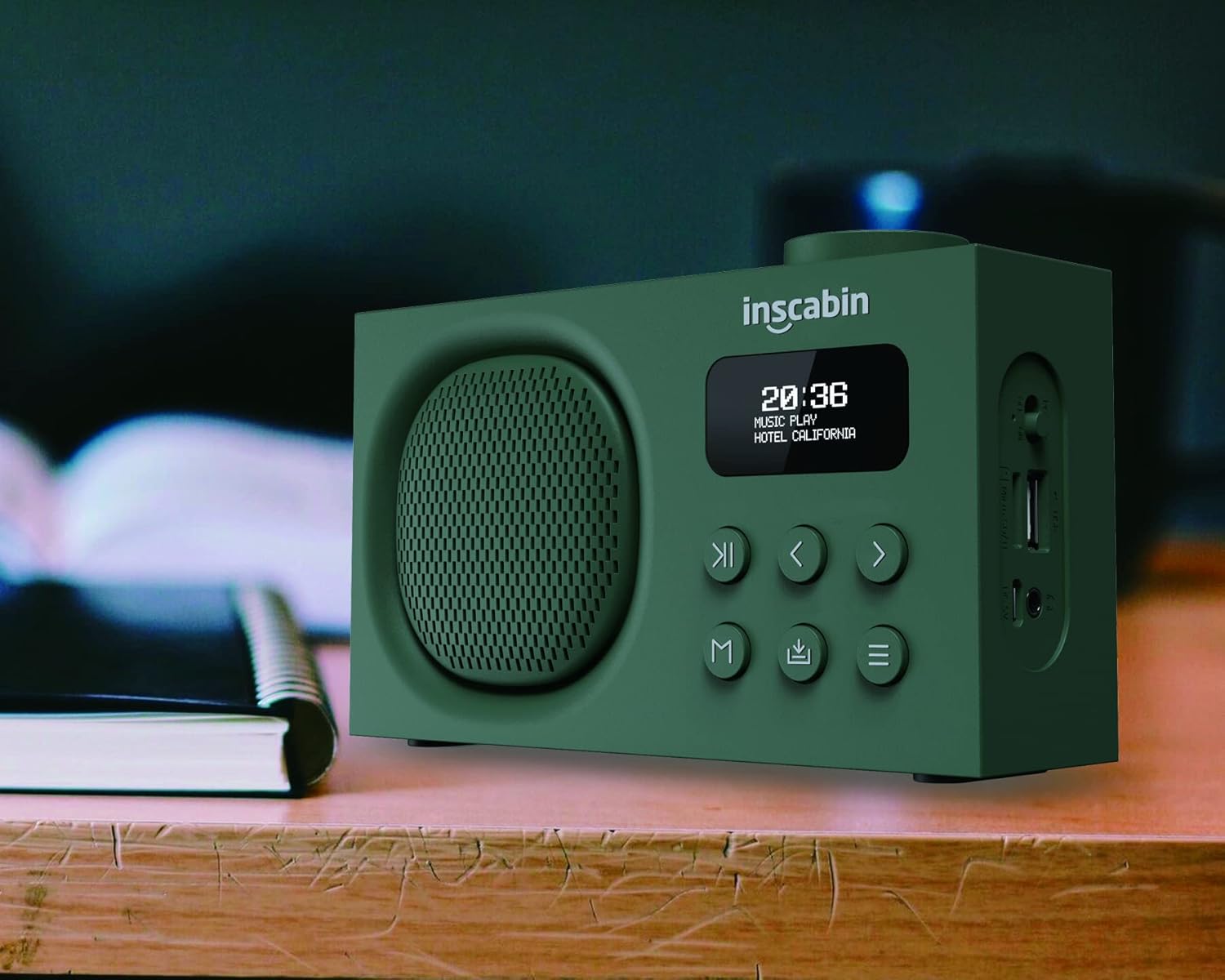 Inscabin P2 Tragbares DAB+/FM-Radio mit Bluetooth-Lautsprecher (Grün)