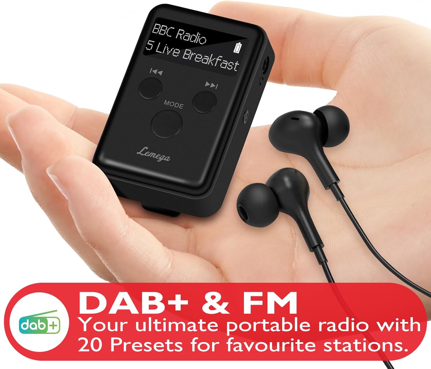 LEMEGA MINI GO Tragbare DAB-Radio für die Hosentasche