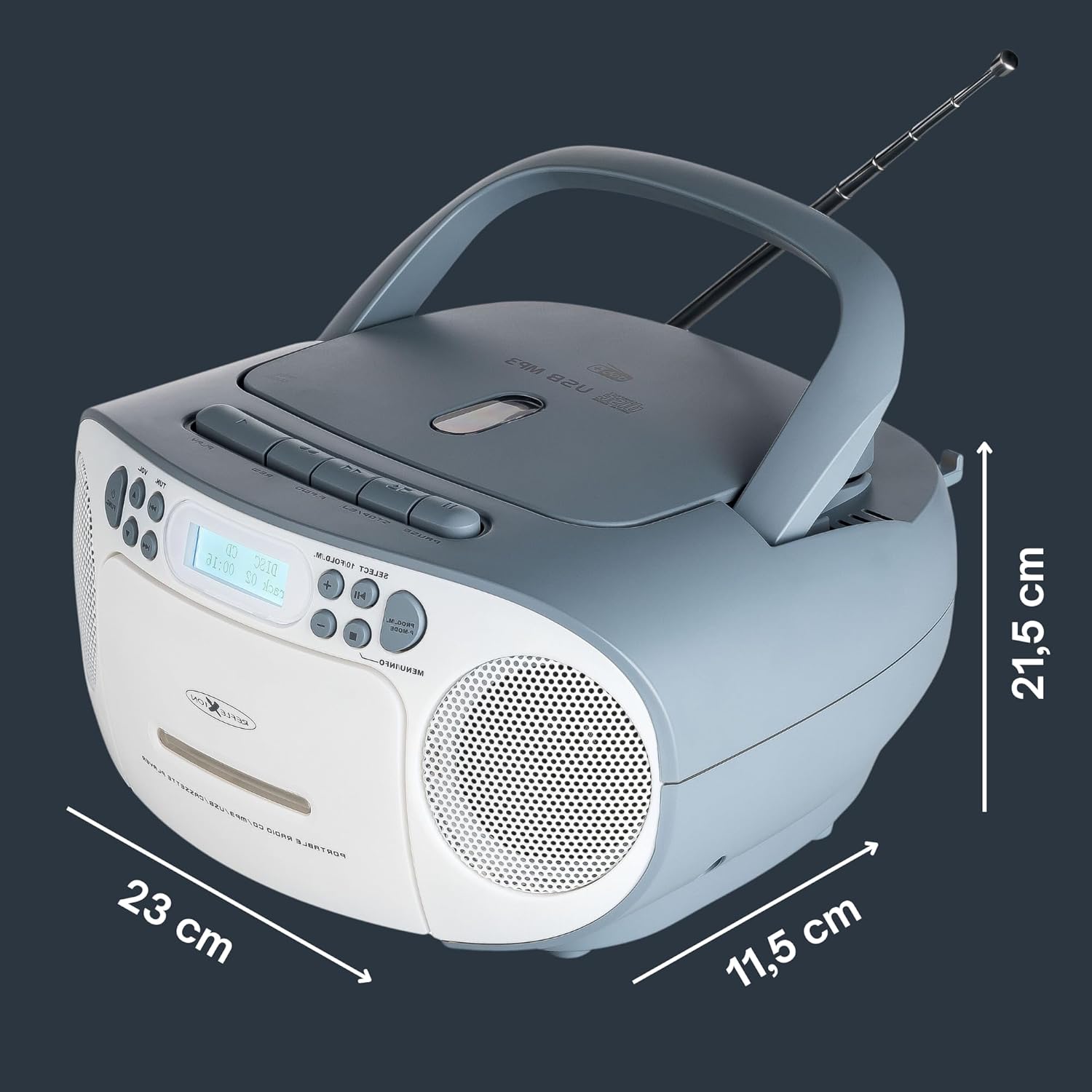 Reflexion RCR2260DA Tragbares CD/MP3-Cassetten-USB-DAB+