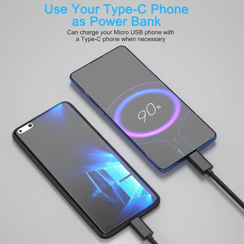 Ladekabel mit USB-C OTG zu MicroUSB, Daten-Synchronisationskabel 1m