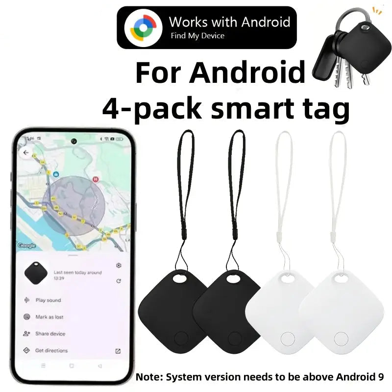 4er/ 1er Set Smart Tracker für Android - Google Zertifizierter Schlüsselsucher & Locator