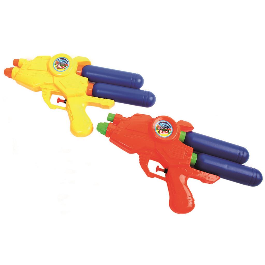 Wasserpistole Doppeltank 3-fach sortiert ca 28cm
