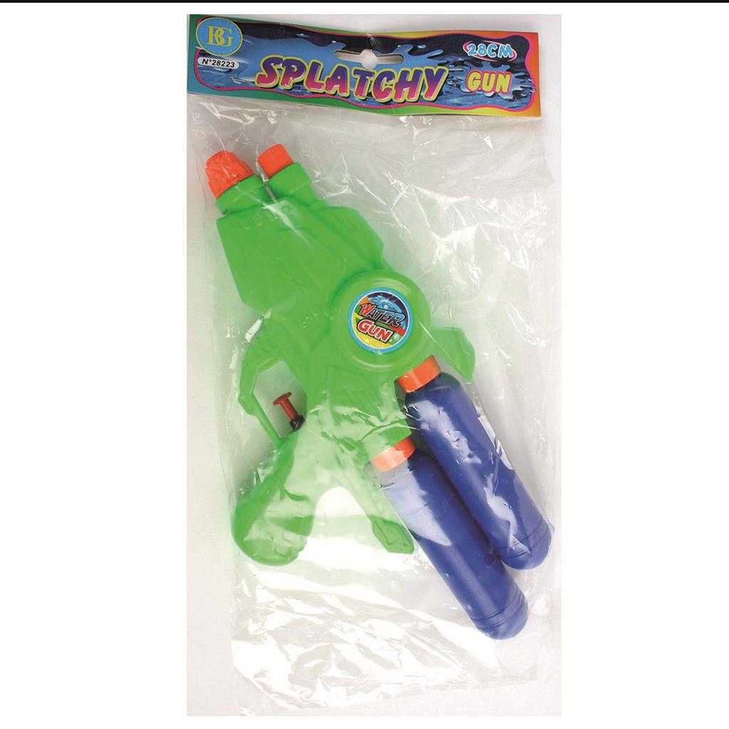 Wasserpistole Doppeltank 3-fach sortiert ca 28cm