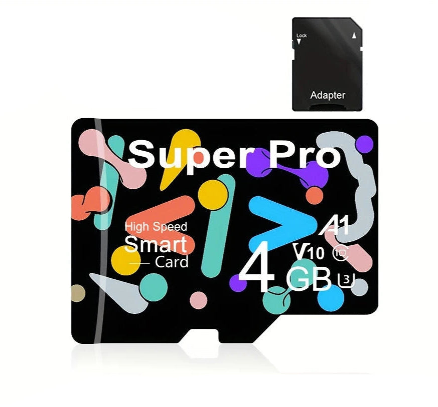 4GB Hochgeschwindigkeits MicroSD Speicherkarten mit Adapter