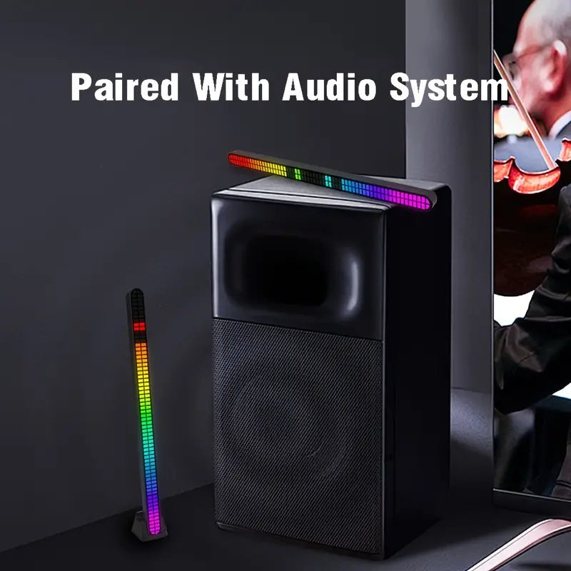 64-Bit-RGB Sprachgesteuerte LED Pegelanzeige mit USB-C/Akku