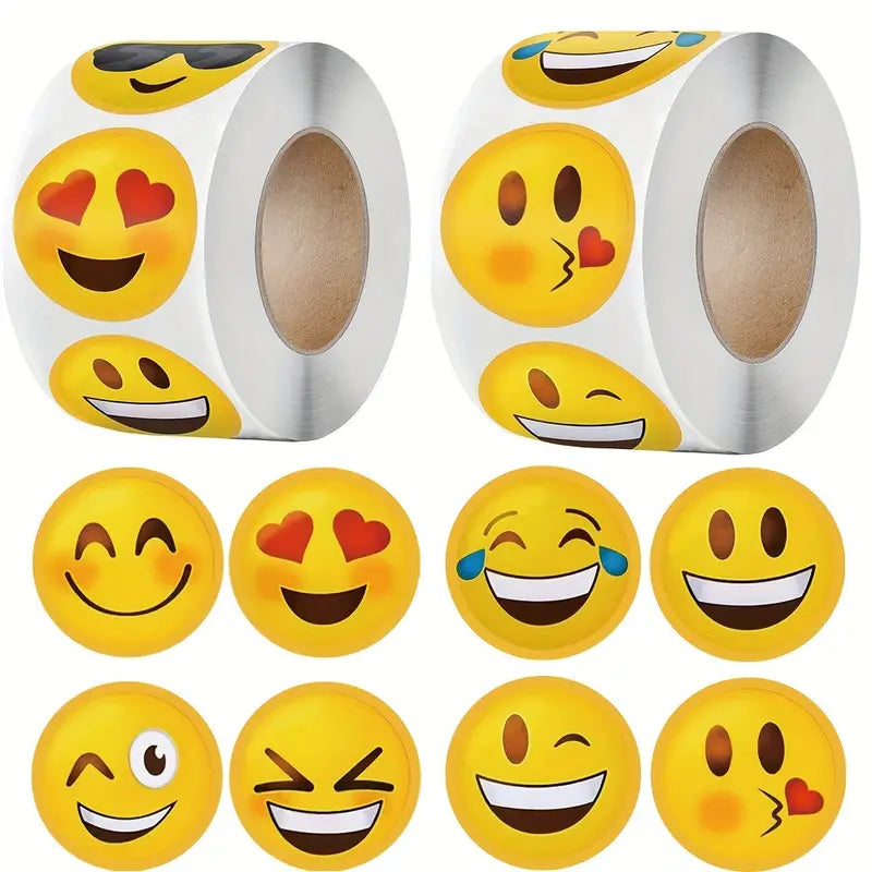 500 x Emoticons Aufkleber 2,5 Cm / 1,0 Zoll Für Coole Deko, Briefe, etc