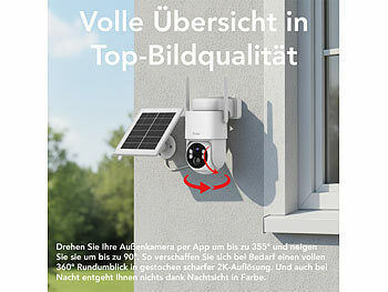 7links 7links 4G/LTE-Akku-Außenkamera mit eSIM & 5 Jahren Datenflat, 2K, Solarpanel Elektroniktrade Switzerland
