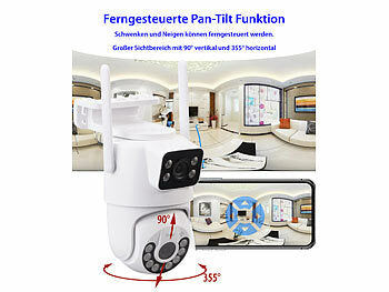 7links Dual-Objektiv-IP-Außen-Kamera, 2x 2K, 3MP, Pan-Tilt, 360°, WLAN, IP54 Elektroniktrade Switzerland