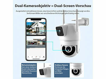 7links Dual-Objektiv-IP-Außen-Kamera, 2x 2K, 3MP, Pan-Tilt, 360°, WLAN, IP54 Elektroniktrade Switzerland
