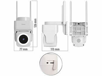 7links Pan-Tilt-Outdoorkamera mit 2K-Auflösung, 4 MP, Dualband-WLAN, Sirene Elektroniktrade Switzerland