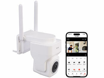 7links Pan-Tilt-Outdoorkamera mit 2K-Auflösung, 4 MP, Dualband-WLAN, Sirene Elektroniktrade Switzerland