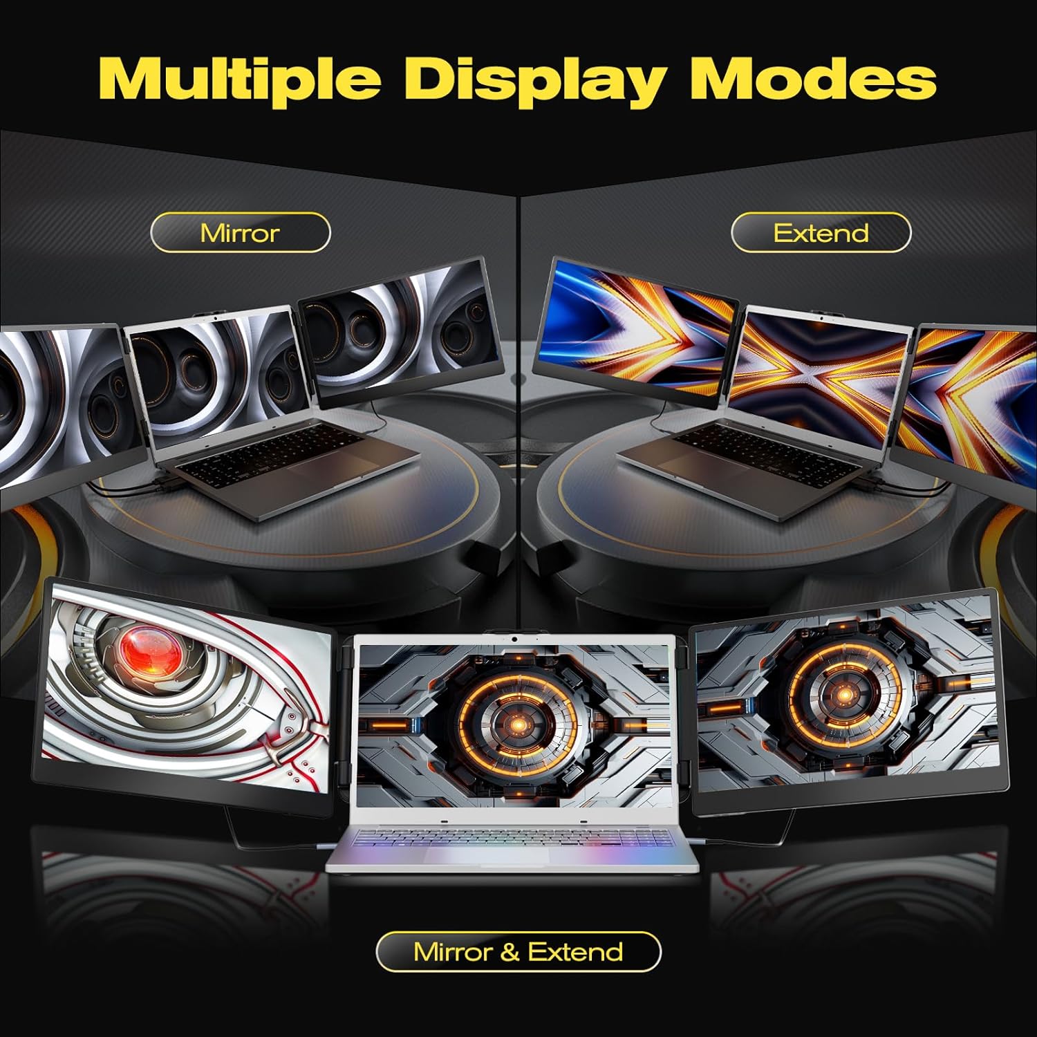 Tragbarer Dual Monitor für Laptops, 14" FHD 1080p HDR Display S2