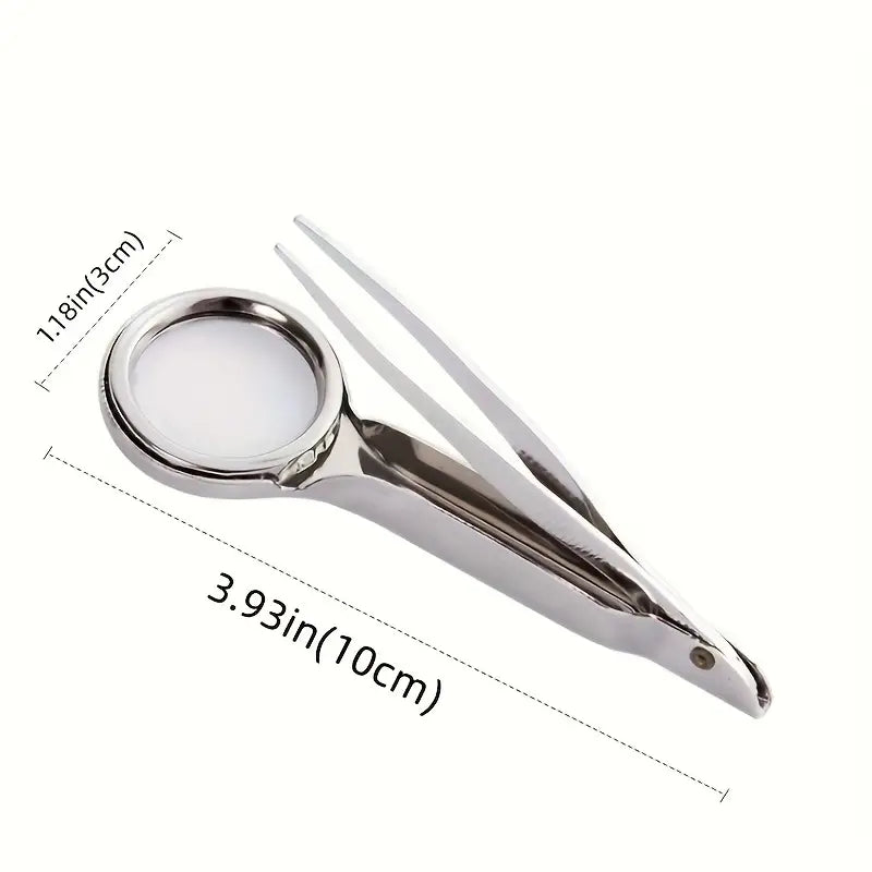 10 Fach Lupe mit Edelstahl-Präzisionspinzette