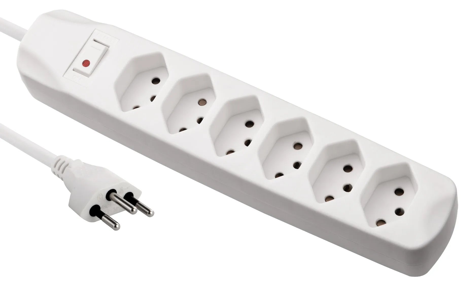 Fix-Line Steckdosenleiste 6xT13 1.5m Kabel, H05VV-F 3G1mm2, weiss