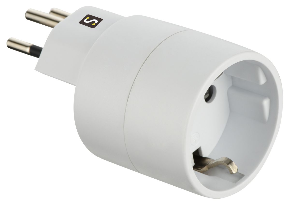 Reiseadapter NO BLOCK (offen) - Eingang: SchuKo Typ F | Ausgang Schweiz T12, 10A, weiss, offen = ohne Verpackung